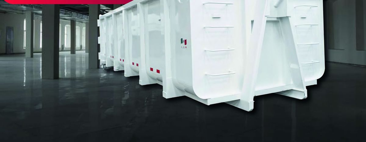 Góndolas y cajas de volteo blancas recién fabricadas
